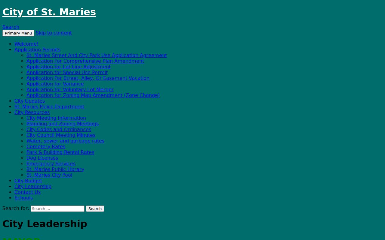 St. Maries city leadership and records contacts